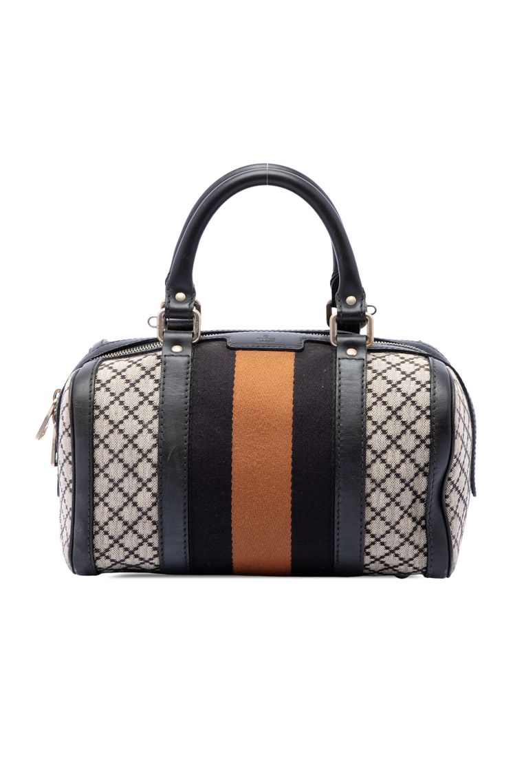 Pre-Loved Gucci Small Diamante Canvas Web Joy Boston Bag