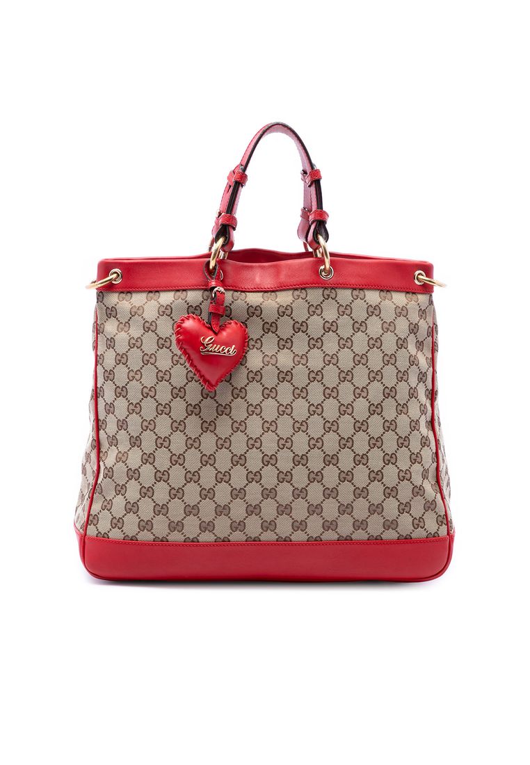 Pre-Loved Gucci Medium Gg Canvas Valentine Top Handle Bag