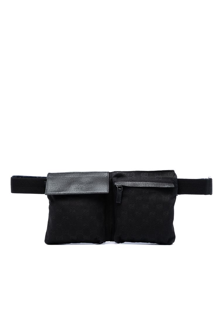 Pre-Loved Gucci Gg Canvas Double Pocket Belt Bag