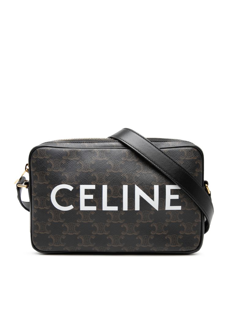 Pre-Loved Celine Medium Triomphe Coated Canvas Logo Crossbody