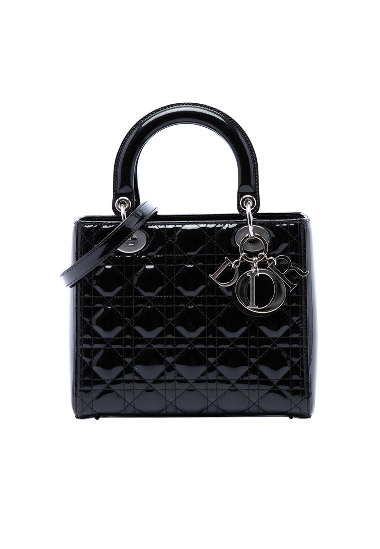 Pre-Loved Dior Medium Patent Cannage Lady Dior