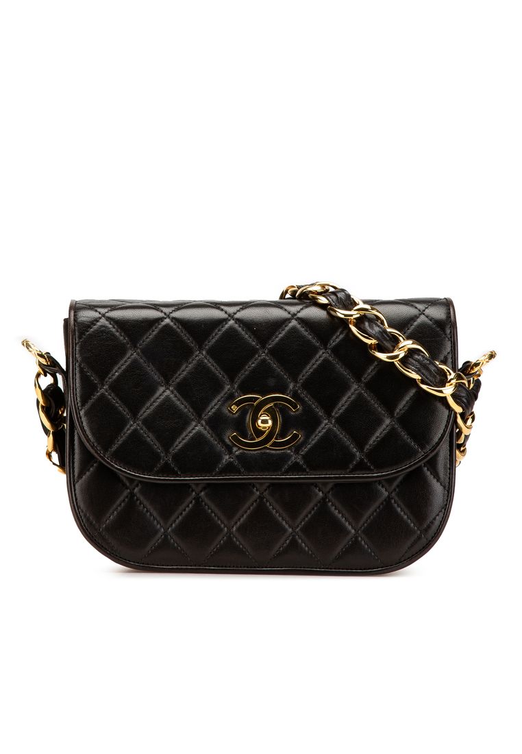 Pre-Loved Chanel Cc Quilted Lambskin Chain Flap