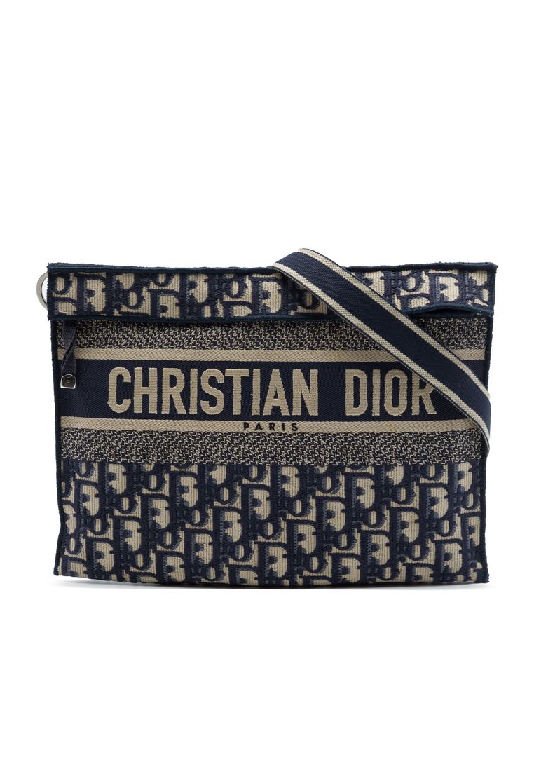 Pre-Loved Dior Oblique Canvas Flat Crossbody