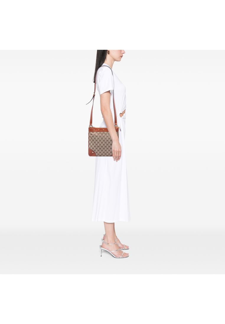 Pre-Loved Gucci Gg Canvas Nailhead Crossbody