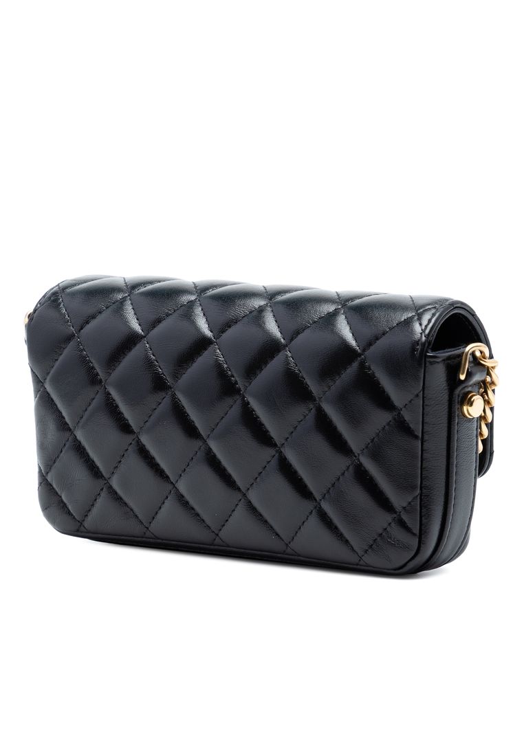 Pre-Loved Chanel Quilted Lambskin Giant Cc Flap Phone Holder With Chain