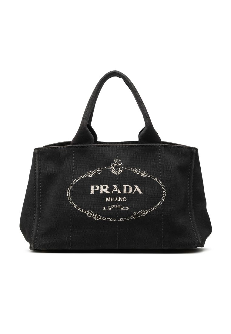 Pre-Loved Prada Canvas Canapa Logo Satchel