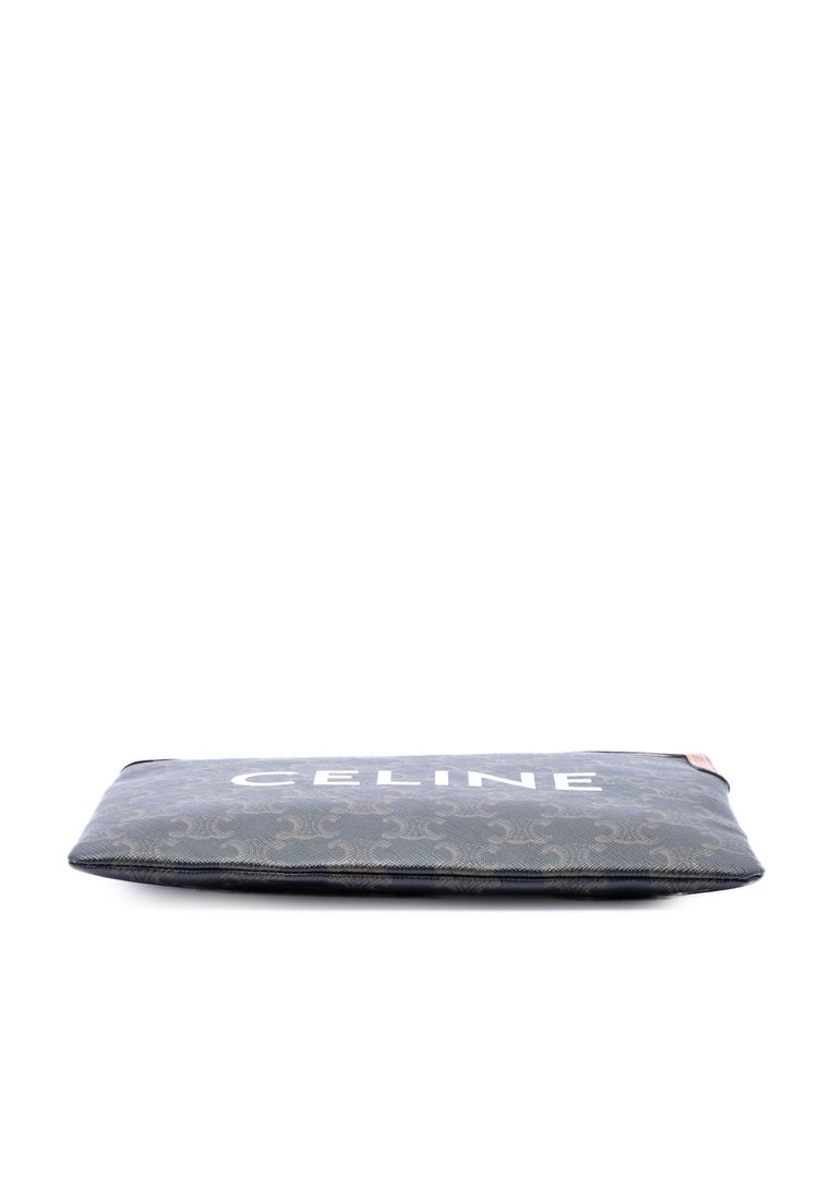 Pre-Loved Celine Small Triomphe Coated Canvas Clutch