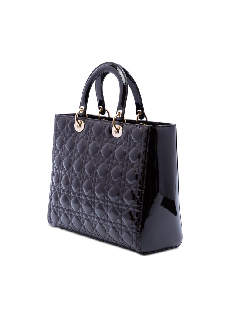 Pre-Loved Dior Large Patent Cannage Lady Dior
