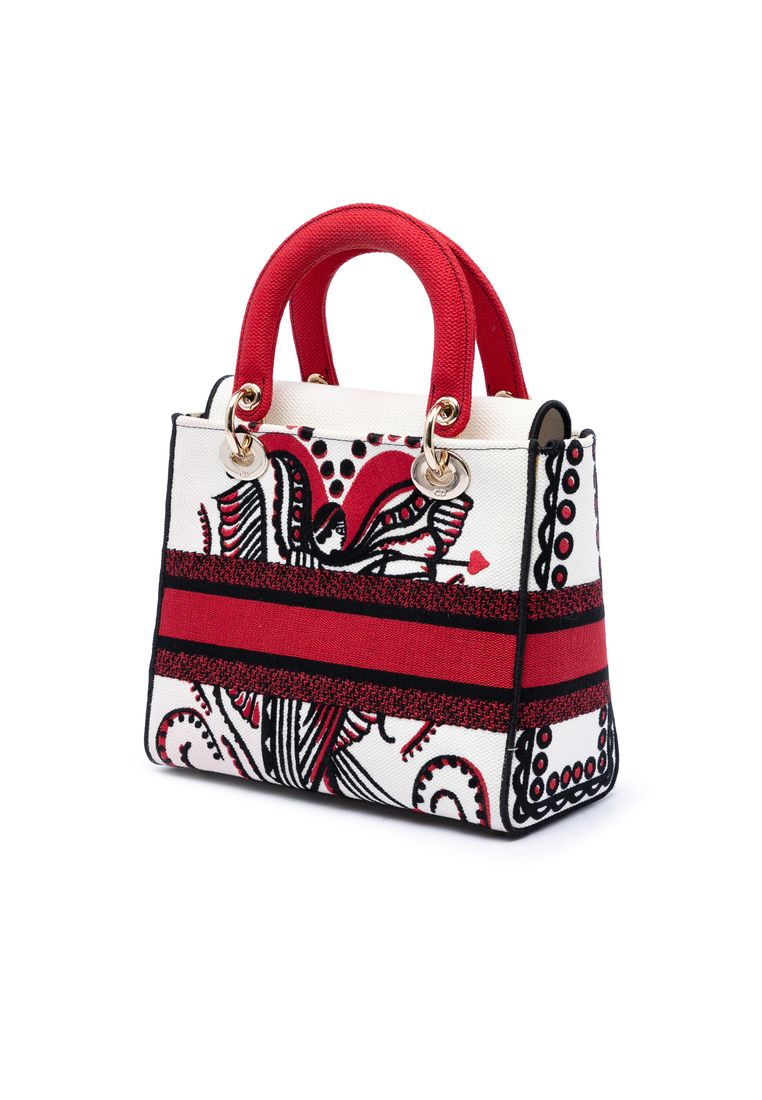Pre-Loved Dior Medium Embroidered Canvas Cupidon Lady D Lite