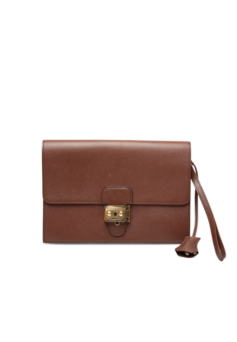 Pre-Loved Hermès Courchevel Jet Pochette Clutch