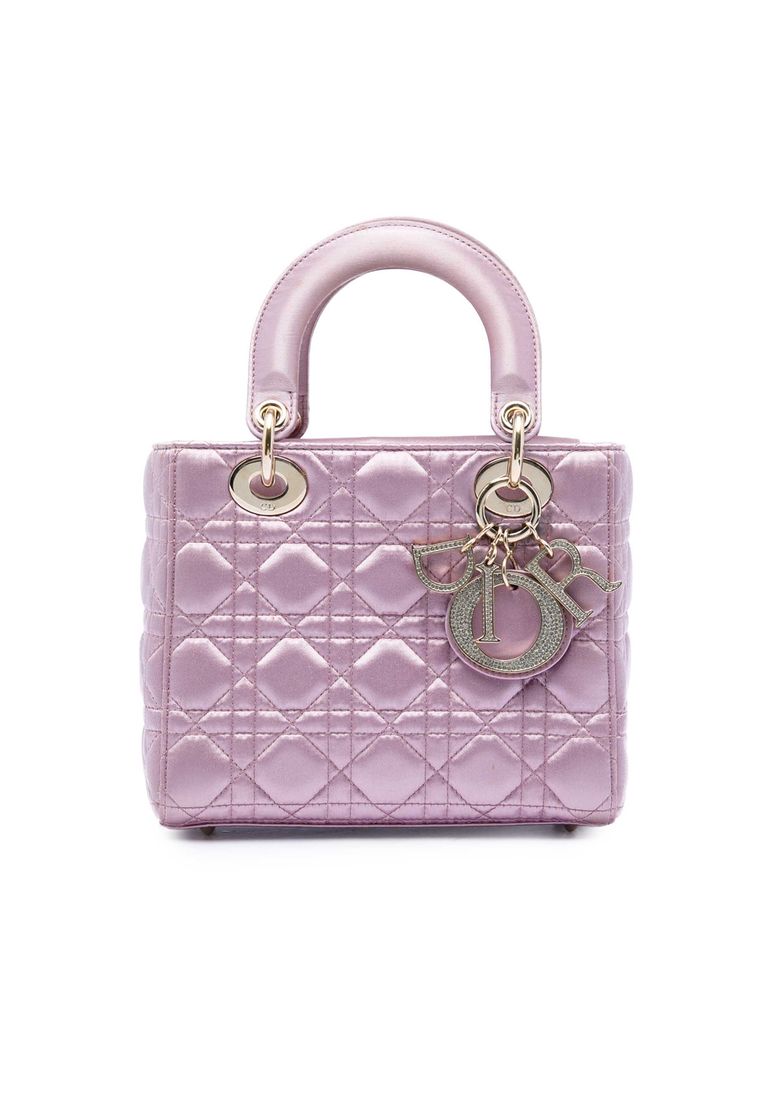 Pre-Loved Dior Small Satin Cannage Swarovski Lady Dior