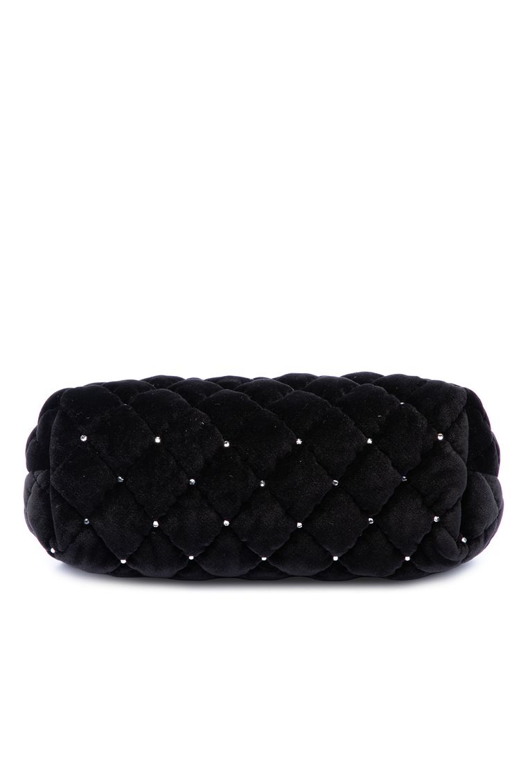 Pre-Loved Chanel Cc Quilted Velvet Crystal Wristlet Clutch