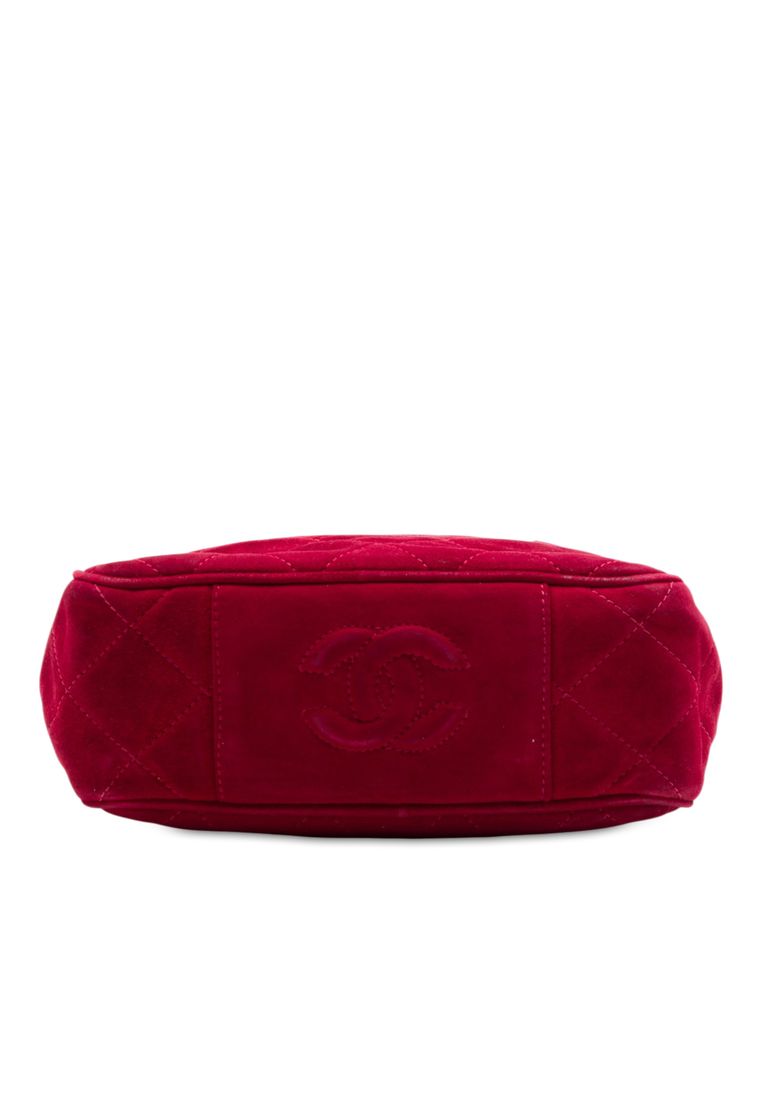 Pre-Loved Chanel Cc Quilted Suede Handbag