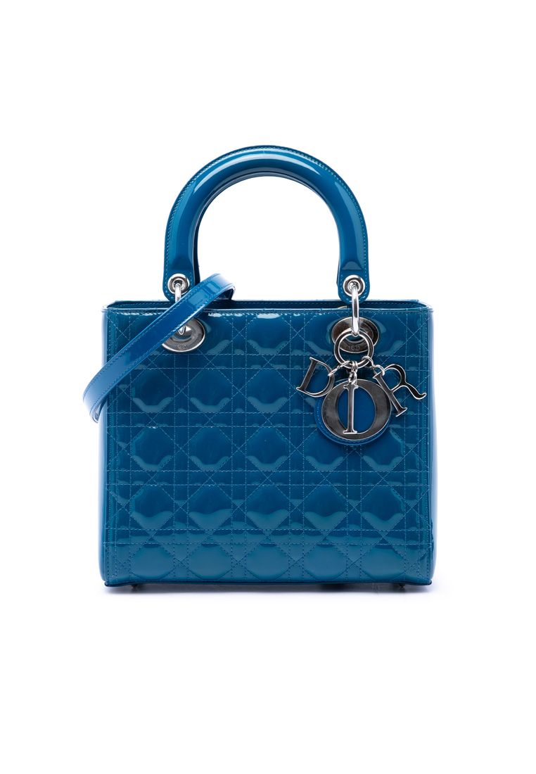 Pre-Loved Dior Medium Patent Cannage Lady Dior
