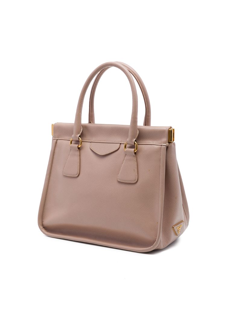 Pre-Loved Prada Saffiano Lucido Top Handle Frame Tote