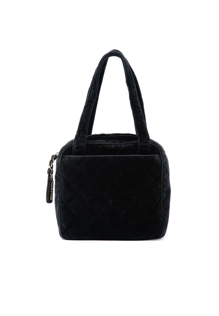 Pre-Loved Chanel Cc Quilted Velvet Handbag