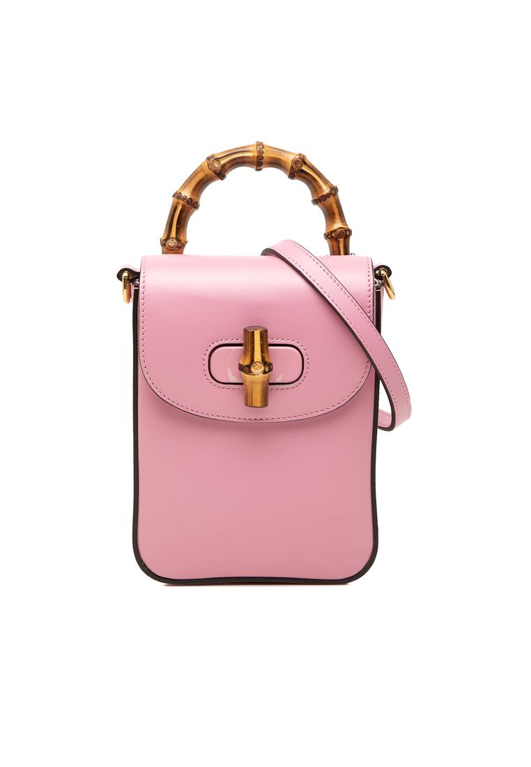 Pre-Loved Gucci Mini Calfskin Bamboo Top Handle Bag