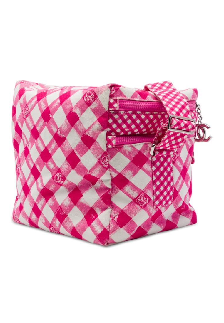 Pre-Loved Chanel Cc Canvas Gingham Lunch Box Shoulder Bag