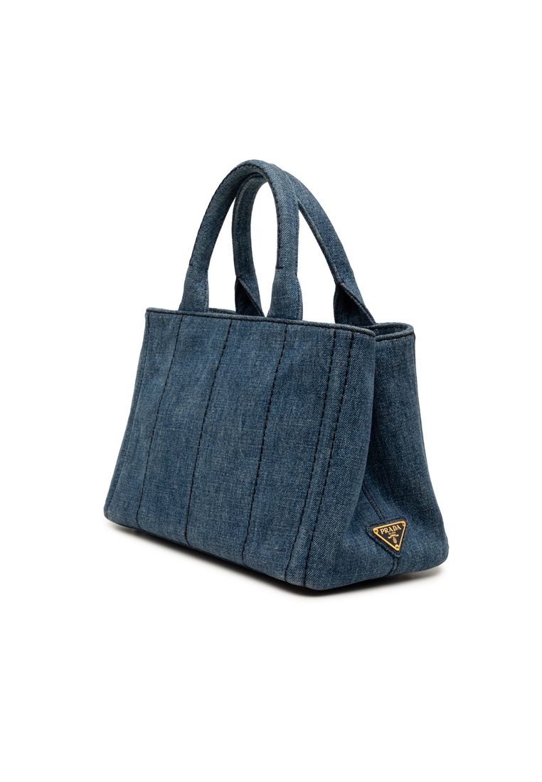 Pre-Loved Prada Small Denim Canapa Logo Tote