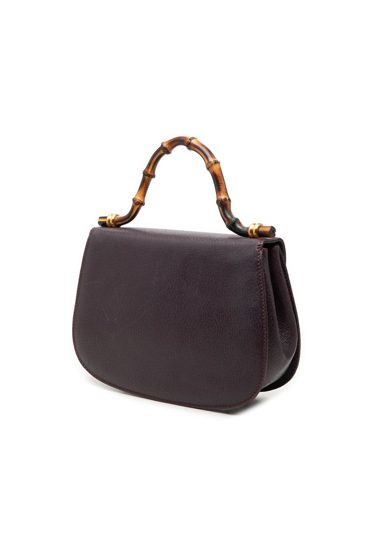 Pre-Loved Gucci Small Calfskin Bamboo Top Handle Flap