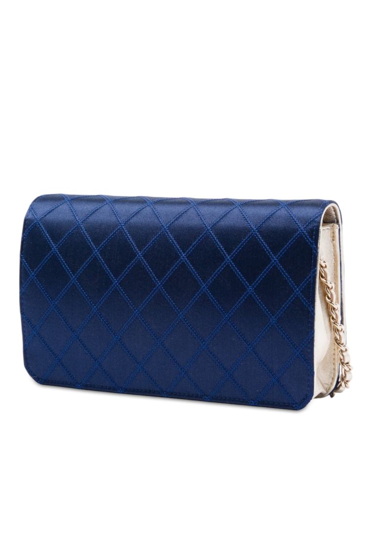 Pre-Loved Chanel Cc Satin Diamond Stitch Wallet On Chain