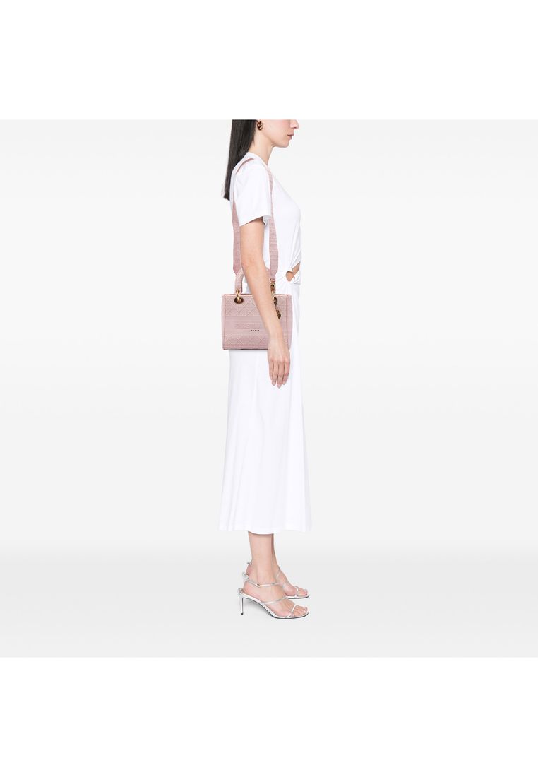 Pre-Loved Dior Medium Embroidered Canvas Cannage Lady D Lite