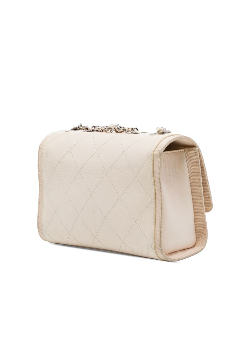 Pre-Loved Chanel Cc Quilted Crumpled Calfskin And Grosgrain Flap