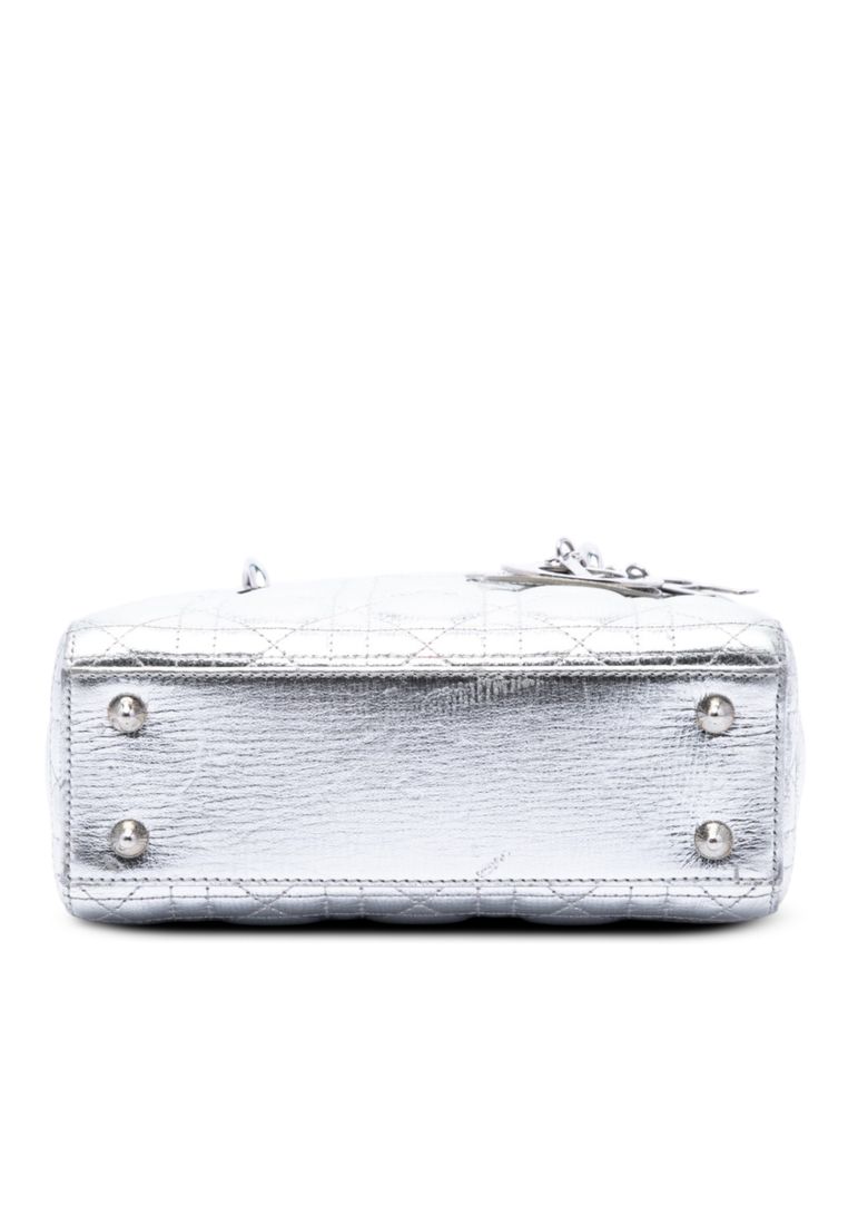 Pre-Loved Dior Small Metallic Lambskin Cannage My Abcdior Lady Dior