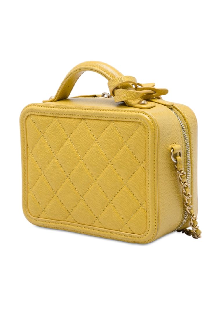 Pre-Loved Chanel Small Caviar Cc Filigree Vanity Case