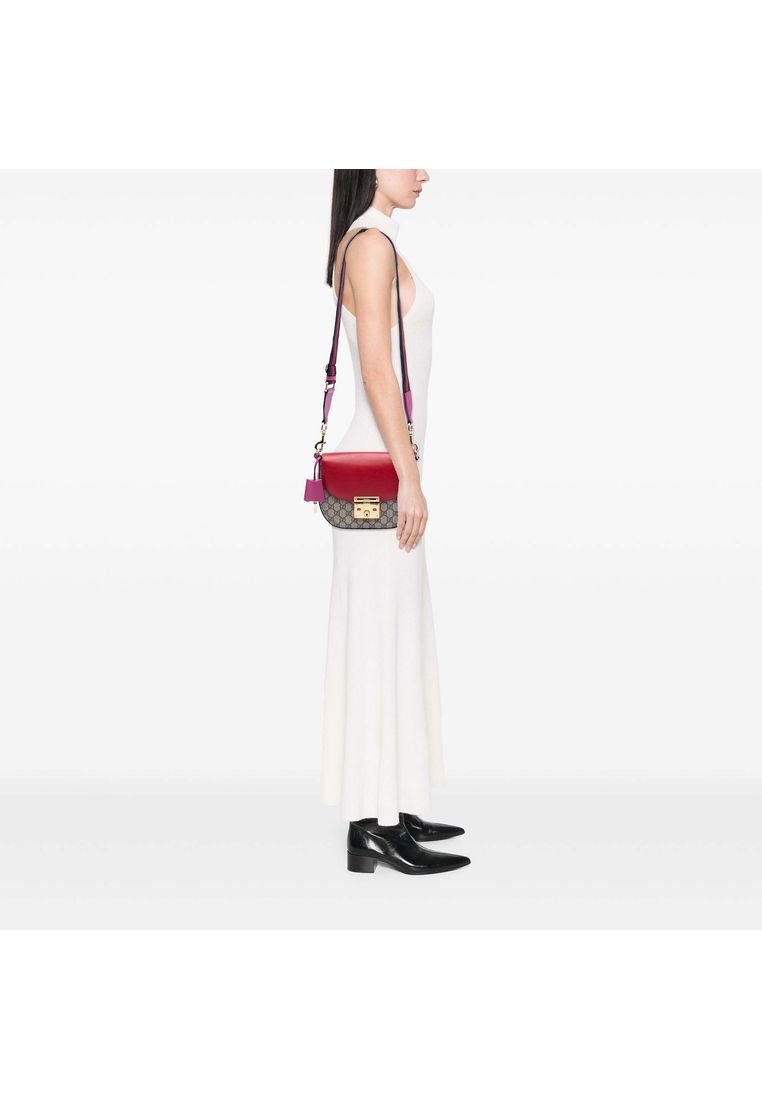 Pre-Loved Gucci Gg Supreme Web Padlock Crossbody