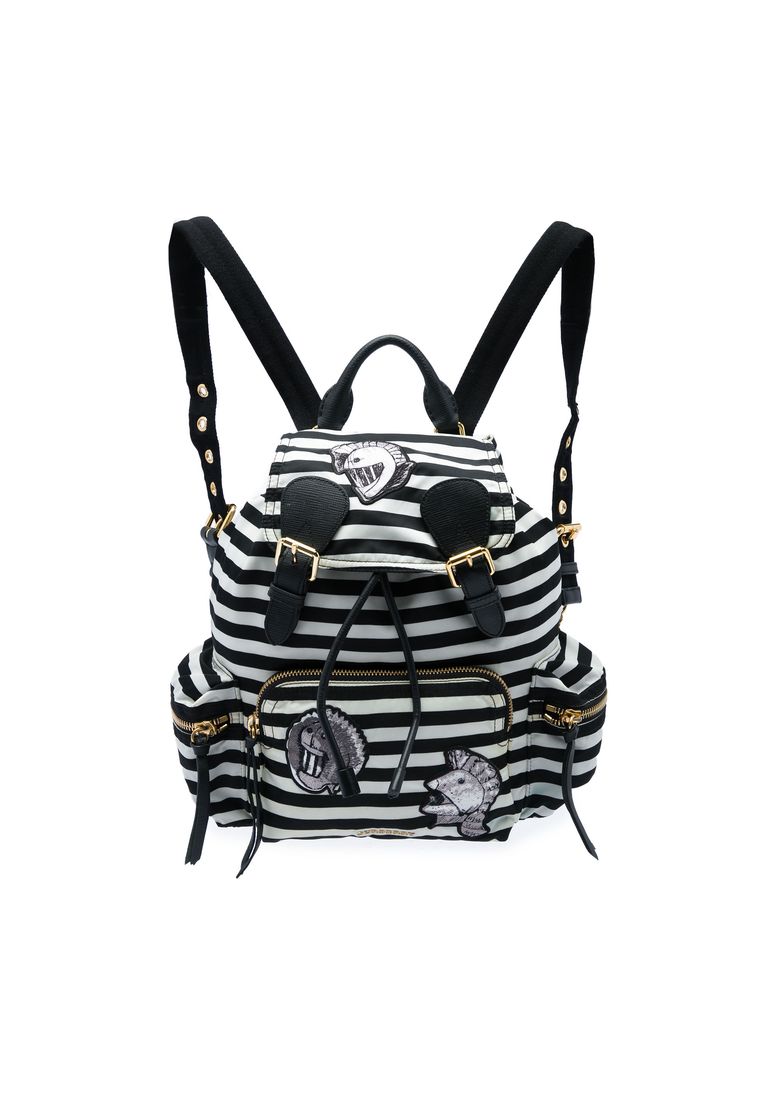 Pre-Loved Burberry Medium Striped Nylon Runway Backpack