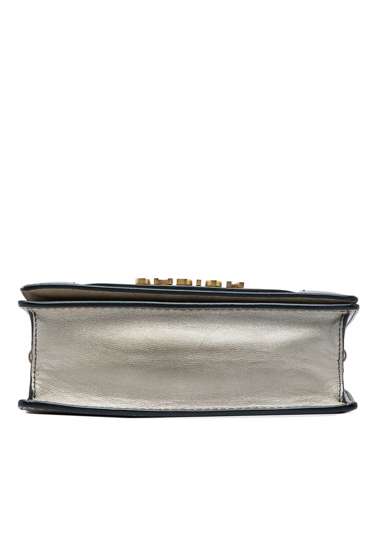 Pre-Loved Dior Metallic Calfskin Jadior Clutch With Chain