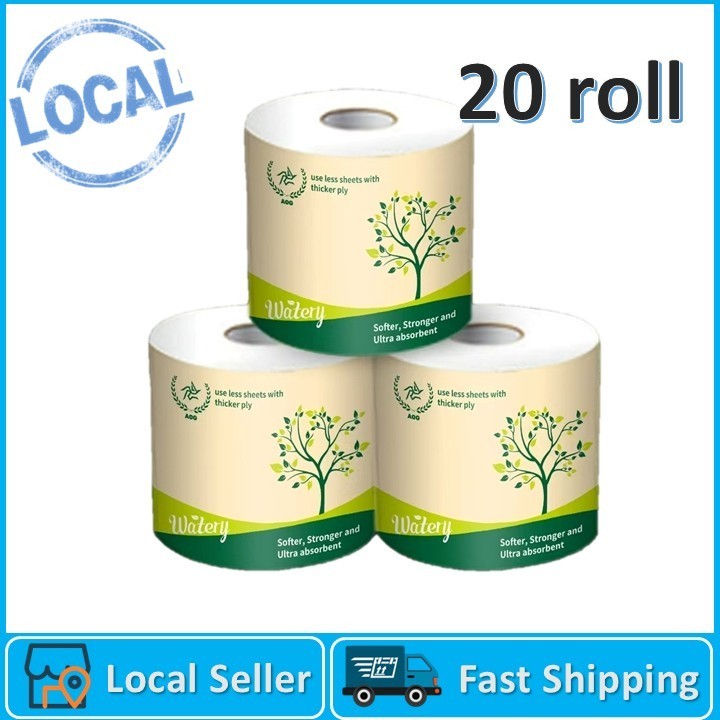 Watery 4-Ply Premium Toilet Paper 20 Rolls (100mm x 115mm) – M