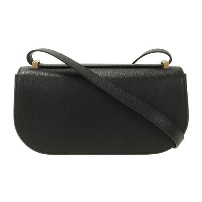 SALVATORE FERRAGAMO Double Gancini Crossbody Bag, Black Leather