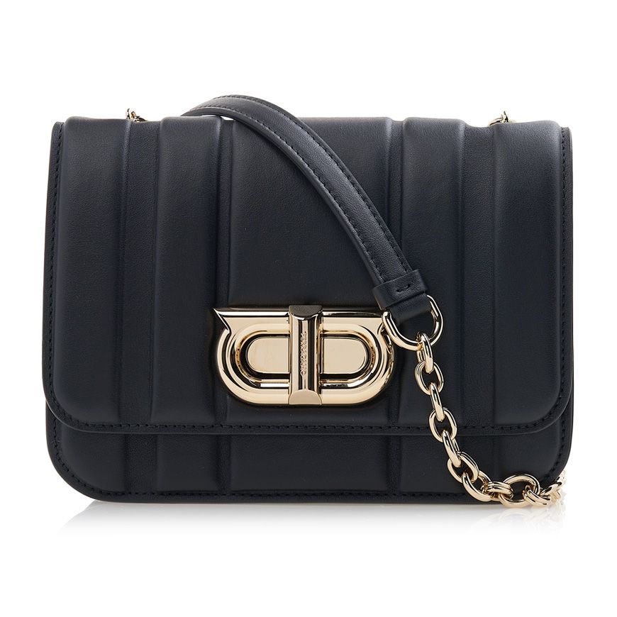 Salvatore Ferragamo Women's New Gancini Shoulder Bag, Nero Black