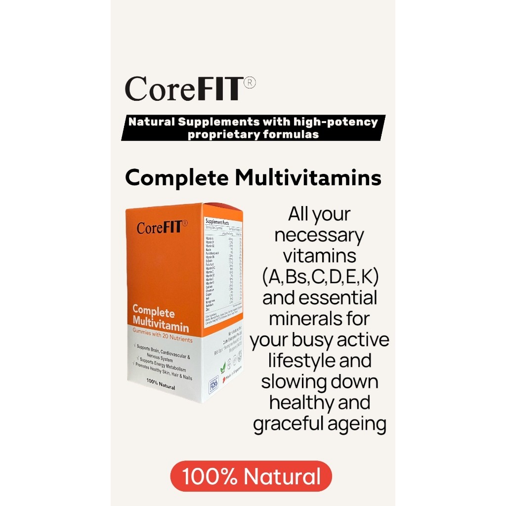 CoreFit Complete Multivitamin Adult Gummies 60s with 20 Nutrients