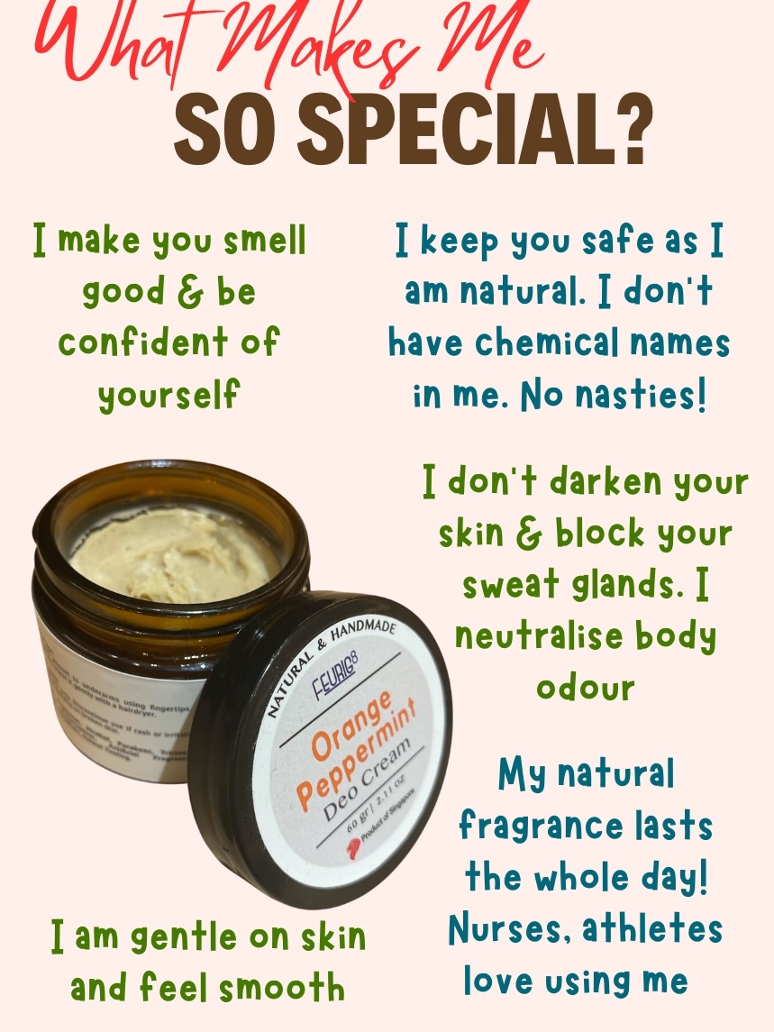 Feurig8 Orange Peppermint Natural Deodorant Cream 60g Aluminium Free