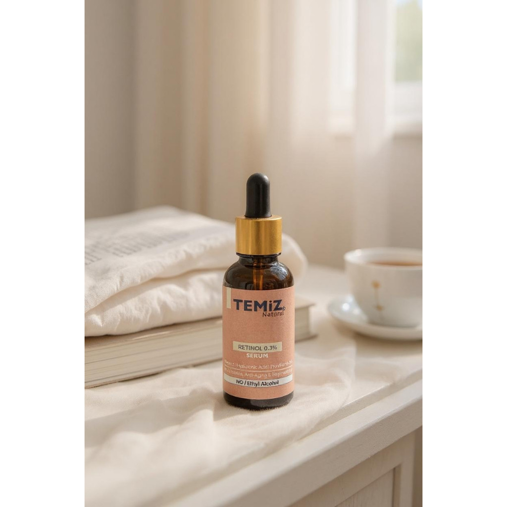 TEMiZ Natural Face Serum 30ml - 5 Options: Hyaluronic Acid, Vitamin C, Eye Contour, AHA+BHA, Retinol – Retinol Serum