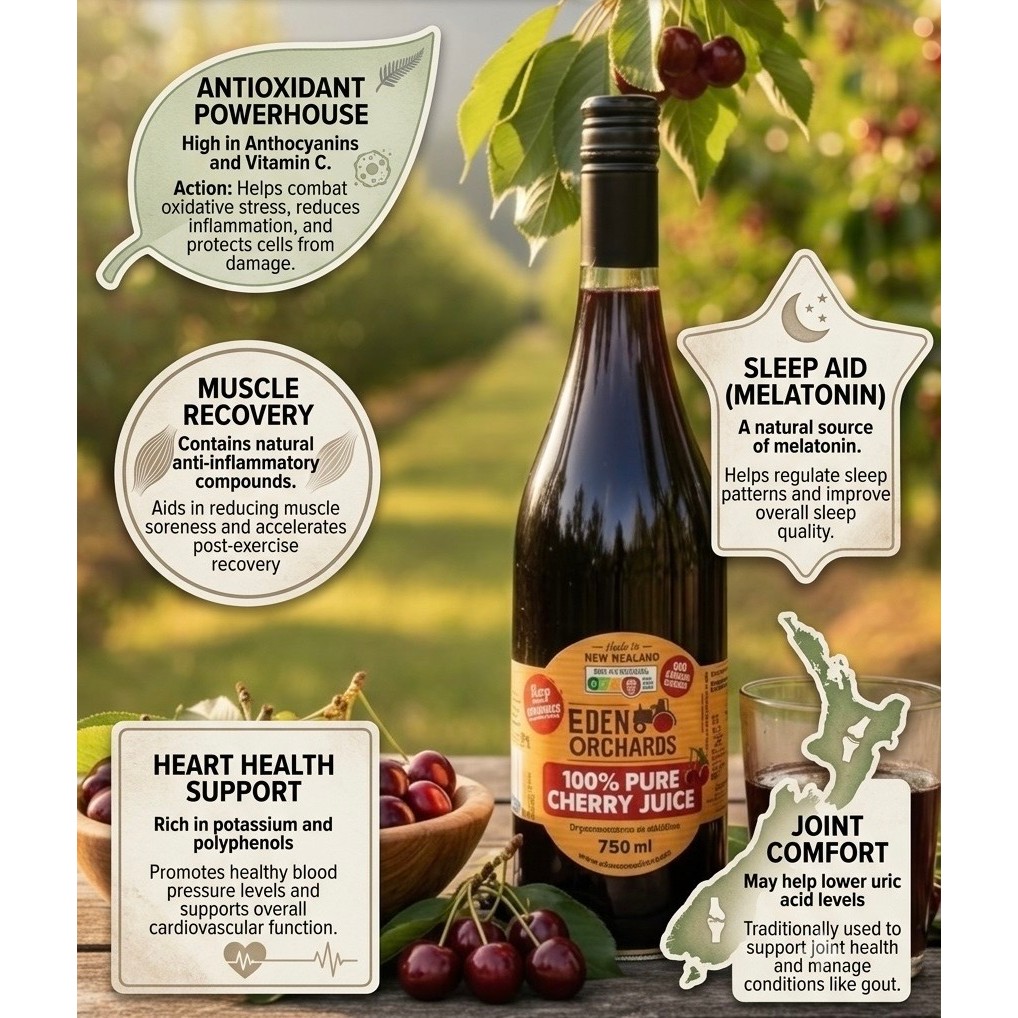 Eden Orchards 100% Pure Cherry Juice 750ml No Sugar Added