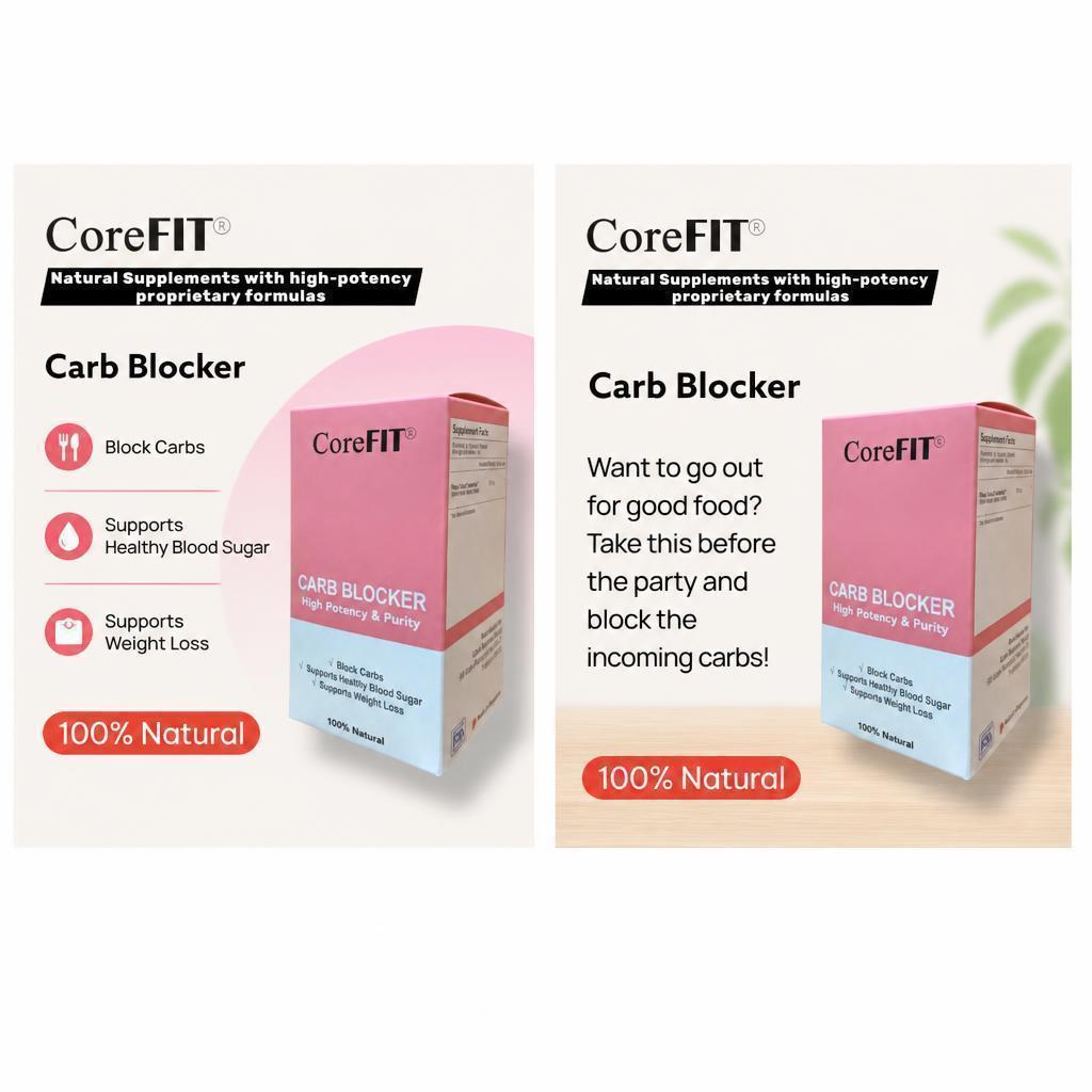 CoreFit White Kidney Bean Extract Carb Blocker 60 Capsules for Adults
