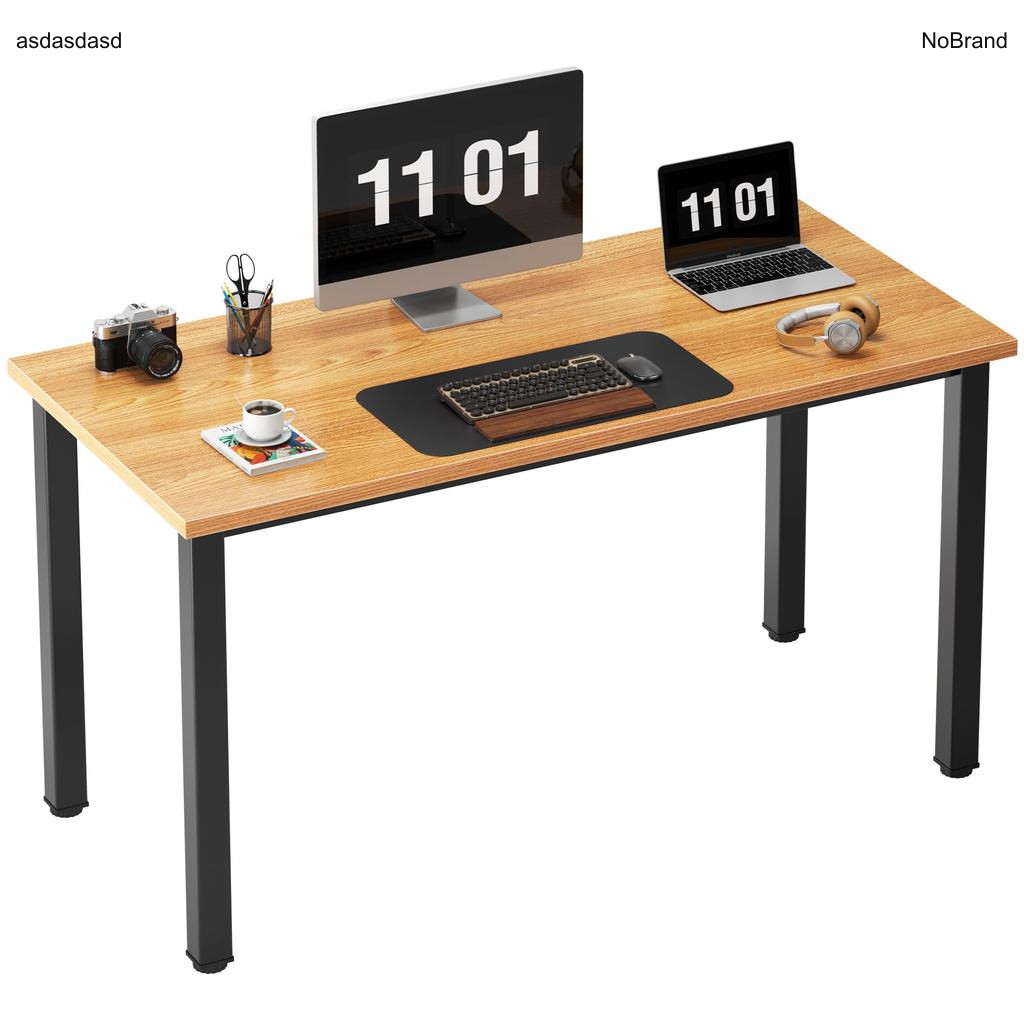 Modern Wooden Office Desk with Black Legs – L / Blue